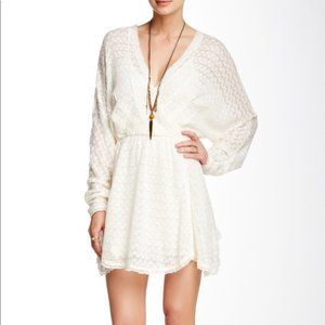 Free People Snug Bug Faux Wrap sweater Ivory Dress